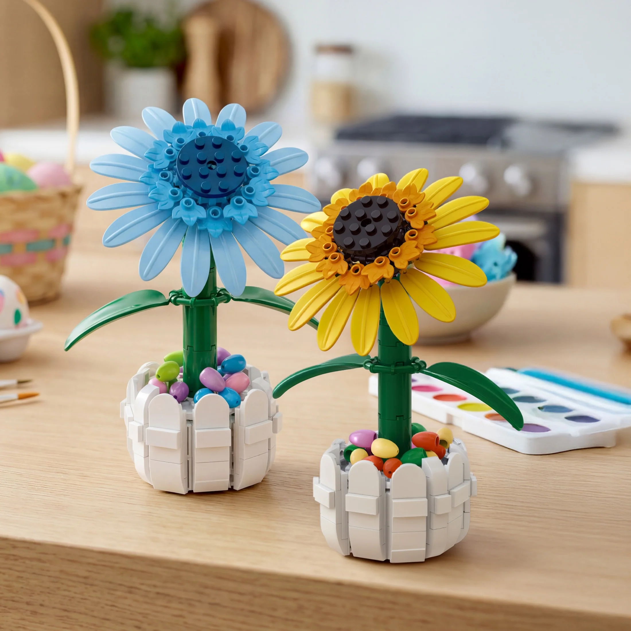 Yellow Sunflower in Picket Fence Pot - Image 6